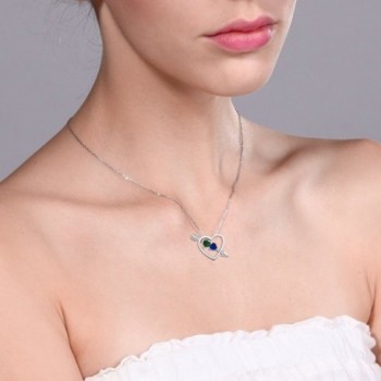 Simulated Emerald Sapphire Silver Pendant in Women's Pendants