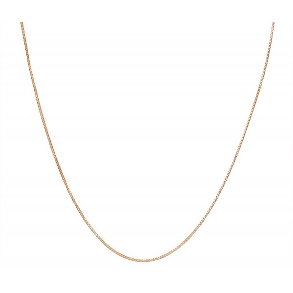 Children's .8mm Thin Box Chain Italian 12" Necklace Available in 18K Gold Plated or Solid Sterling Silver - C3180K8MI49