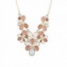 Lux Accessories Gold Tone Peach Ivory Faceted Caviar Glitter Statement Necklace - CZ183WUZ42A