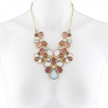 Lux Accessories Faceted Statement Necklace