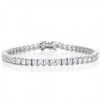 Princess-cut Sparkling 3x3mm Cubic Zirconia Classic Tennis Bracelet - C912NYTQ0M6