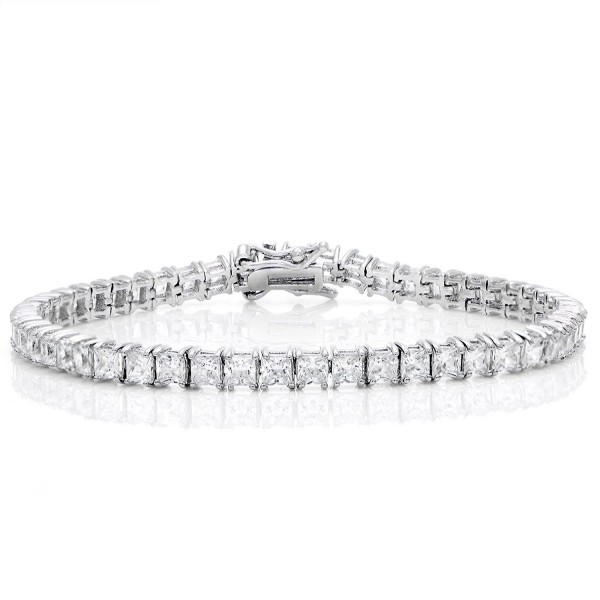 Princess-cut Sparkling 3x3mm Cubic Zirconia Classic Tennis Bracelet - C912NYTQ0M6