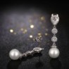 Pearl Dangle Earrings Wedding Rhinestone in Women's Drop & Dangle Earrings