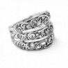 CP Signature Sterling Silver Three Row Ring - CY186A0OUAO