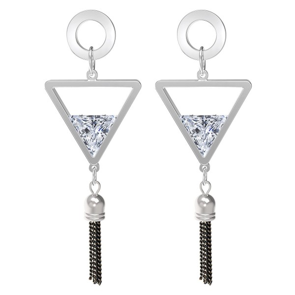 Feramox Tassel Earrings Metal Tassels Drop Dangle Earrings for Women - Triangle - C7184RMI587
