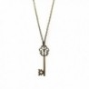 Brass Filigree Skeleton Key Pendant Necklace with 18" Chain - CM12L1BLLBP