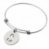 Ensianth Initial Bracelet Stainless Steel Letters Bangle Adjustable Bracelet - S - CP184RTYSNH