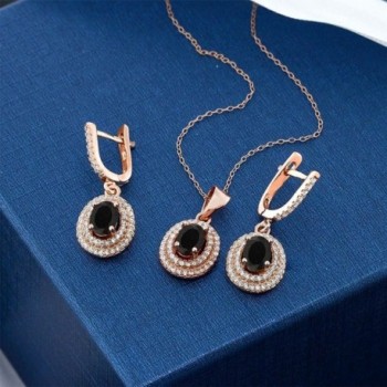 Black Plated Silver Pendant Earrings in Women's Jewelry Sets