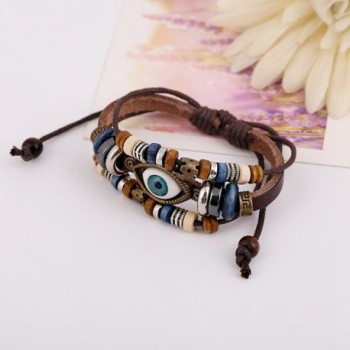 Vintage Charm Beads Leather Bracelet