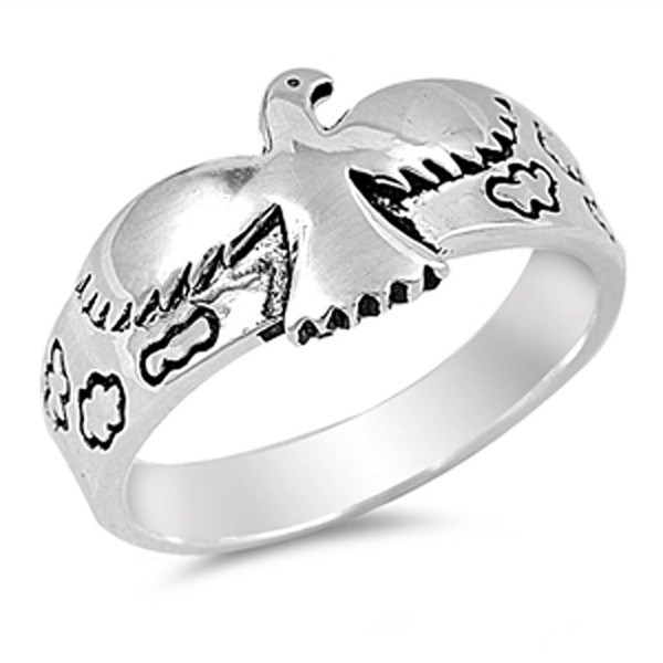 Antiqued Bird Hawk Cloud Soaring Ring New .925 Sterling Silver Band Sizes 5-11 - CF187YA8YQ4