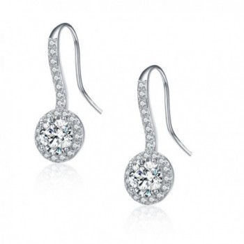 SBLING Platinum-Plated AAAA Cubic Zirconia Halo Drop Earrings (3.5 cttw) - CI12IAF1PRT