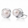 B.Catcher Pearl Earrings Womens Sterling Silver Freshwater Pearl Elgant Rose Flower Earring Studs Valentines Gift - CY189T5SLQX