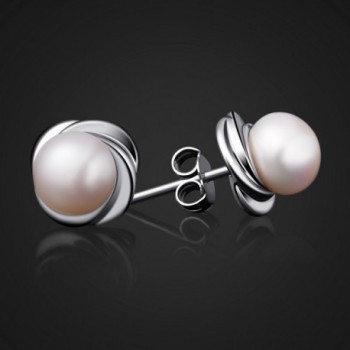 B Catcher Earrings Sterling Freshwater Valentines in Women's Stud Earrings