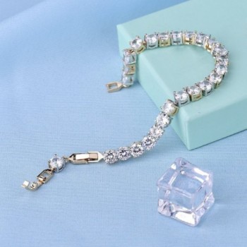 GULICX Two Tone Wedding Crystal Bracelet