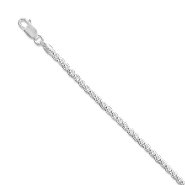 French Wheat Chain Bracelet 1.5mm Width Sterling Silver Lobster Clasp - CK11311KB1P