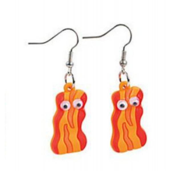 Bacon Googly Eye Yellow Earrings 1.75" Jewelry - C511Q90VQP5