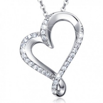 925 Sterling Silver Infinity Heart Necklace Billie Bijoux Endlessness Love Platinum Plated Diamond Pendant Women - CV183II4S93