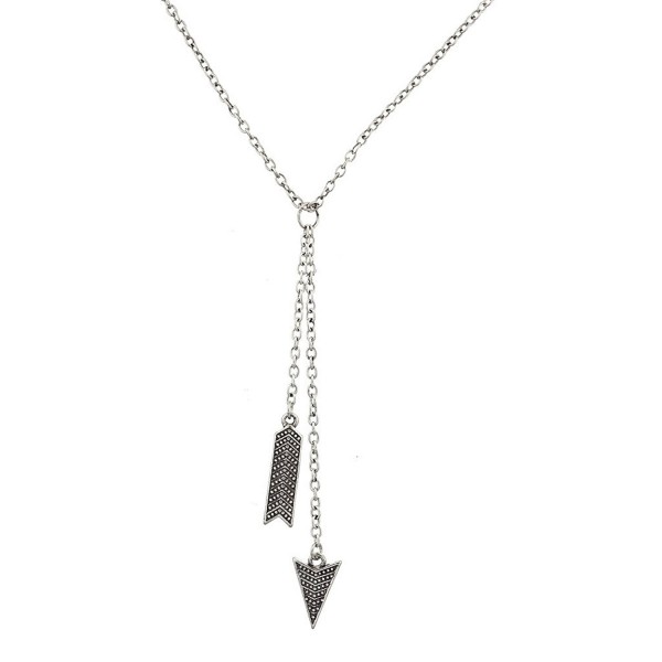 Lux Accessories Boho Burnished Silvertone Arrow and Spike Lariat Sexy-Y Necklace - CA12MS3BC1T