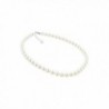 Gem Avenue Sterling Silver 8mm Simulated White Pearl Necklace Made with Swarovski Elements - CA110M4GJG5