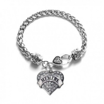 Memere 1 Carat Classic Silver Plated Heart Clear Crystal Charm Bracelet Jewelry - C111VDKQUZH
