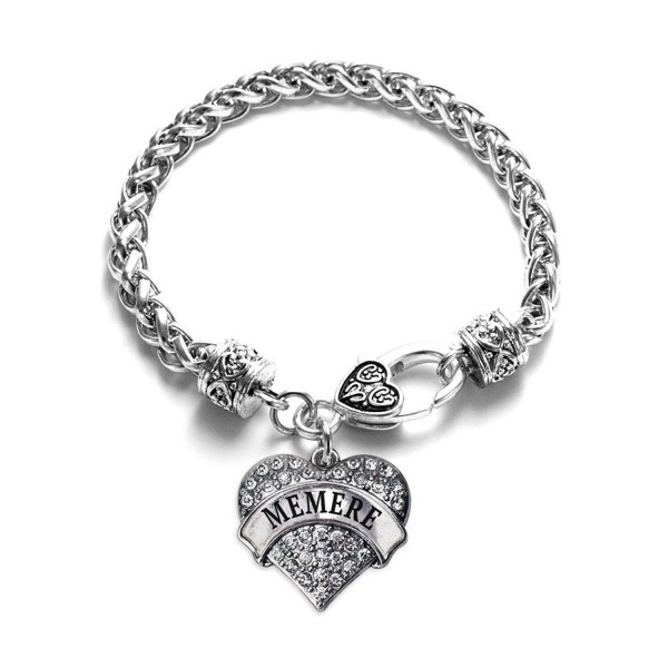 Memere 1 Carat Classic Silver Plated Heart Clear Crystal Charm Bracelet Jewelry - C111VDKQUZH