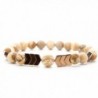 Wrist Beads Semiprecious Stone Bracelet - Wooden Jasper Beaded Stretch Bracelet - C5182S44ZOE