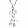 Infinite U Women's Giraffe Pendant Necklace in 925 Sterling Silver with 45cm Chain-Rose Gold/Silver - Silver - C112FGLI02T