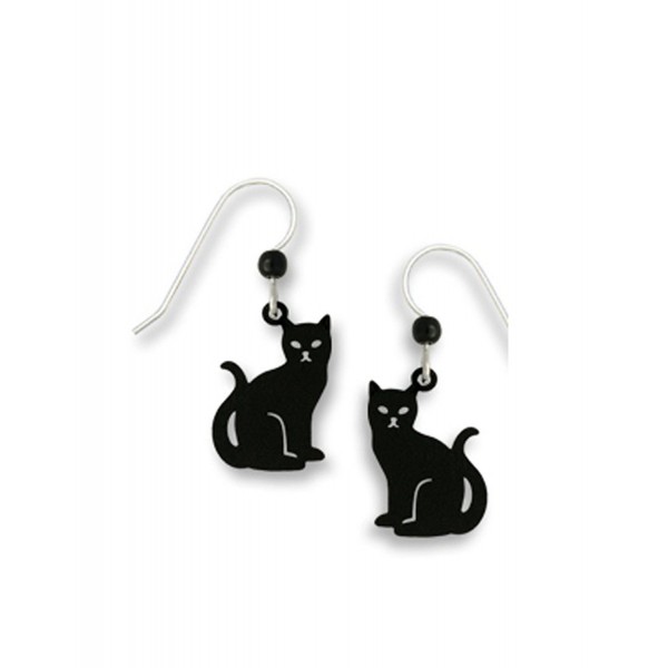 Nikki Black Cat Dangle Earrings Made in USA by Sienna Sky 1588 - CS11BQVHQGF