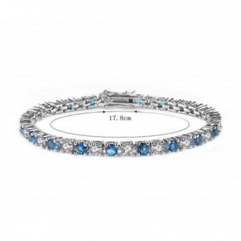 Elensan Sterling silver Simulated Sapphire Zirconia in Women's Tennis Bracelets
