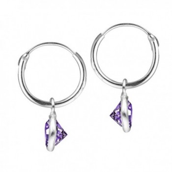 Elegant Purple Zirconia Sterling Earrings