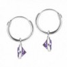Elegant Purple Zirconia Sterling Earrings