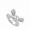 Ribbon Knot White Sterling Silver