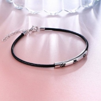 Sterling Silver Leather Adjustable Bracelet in Women's Wrap Bracelets