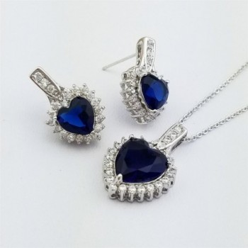 SELOVO Crystal Necklace Earrings Sapphire