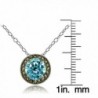 Sterling Simulated Aquamarine Marcasite Necklace in Women's Pendants