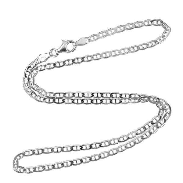 Italian 925 Sterling Silver 2.7mm Flat Marina Chain - 16- 18- 24- 30" - CF1288JDNVT