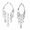 Bling Jewelry Bohemian Disc Dangle Chandelier Stainless Steel Hoop Earrings - CR11FKT5IRD