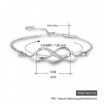 Sterling Silver Infinity Love Bracelet in Women's Link Bracelets