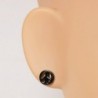 Black Acrylic Peace Stainless Earrings