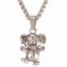 Cute Piggy Pendant with 22 Inch Chain Stainless Steel/Black Gun/18K Gold Plated Pet Series Jewelry Pig Necklace - C017Y2H3OKT