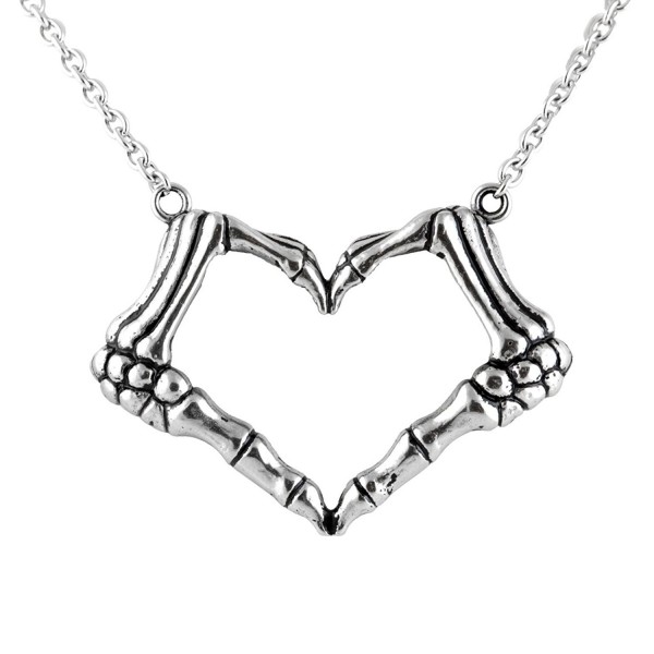 CONTROSE Skeleton bone hand necklace love sign pendant - I LOVE YOU TO DEATH - CR12GK5DS8V
