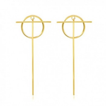 Geerier Gold Dangle Earrings Circle Ring Links Statement Earrings for Women - Circle (Dangling) - CD1804KYSM5