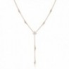 Star Drop Y Shaped Lariat Necklace Plated with 14K Rose Gold / White Gold - CX182XS8DK4