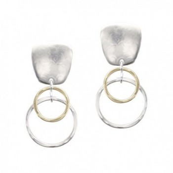 Marjorie Baer Clip Earring with Layered Ring Drop in Brass and Silver - CS11JP3MC8X