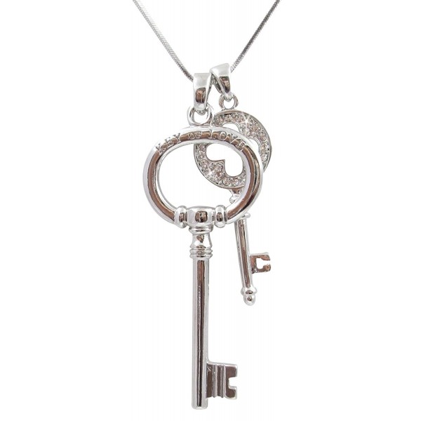 Easter Gifts for Her | "Key Of Love" Duo Keys Pendant Necklace | Jewelry Gifts for Wife Girlfriend - CX11TQVHFPT