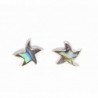 925 Sterling silver Hawaiian starfish sea star abalone shell paua post earrings - CJ183M7GZWD