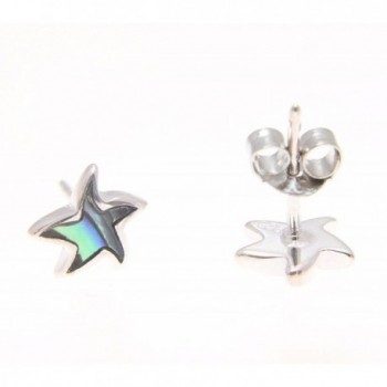 Sterling Hawaiian starfish abalone earrings