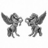 CM 925 Sterling Silver Pegasus Earrings Studs Tiny Mini Winged Horse Stainless Steel Posts Backs - C5115W73V77