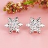 EVER FAITH Sterling Zirconia Snowflake in Women's Stud Earrings