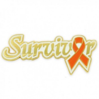 PinMart's Orange Awareness Ribbon Survivor Enamel Lapel Pin - CG11QJAG9SX